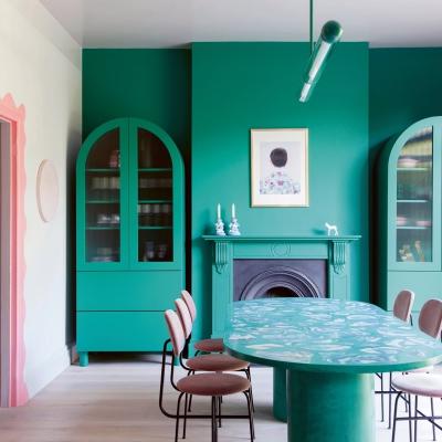 Những mẫu phòng ăn 'mát mắt' nhờ sự sáng tạo với màu xanh