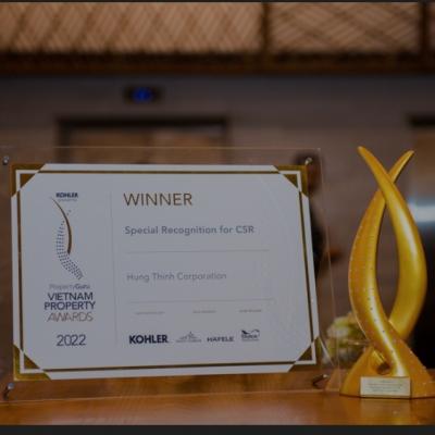 20 NĂM PHÁT TRIỂN VÌ CỘNG ĐỒNG, TẬP ĐOÀN HƯNG THỊNH TIẾP TỤC NHẬN GIẢI THƯỞNG SPECIAL RECOGNITION FOR CSR